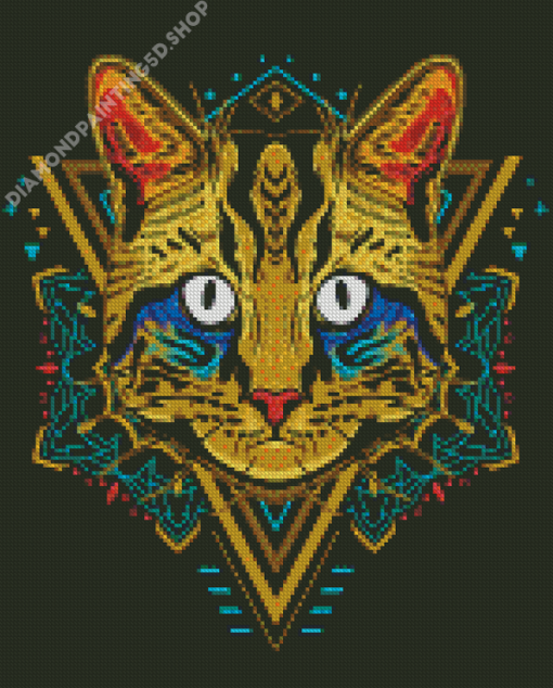 Cool Cat Mandala Diamond Painting