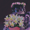 Cute Astronaut And Flowers Diamond Painting