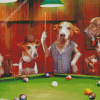 Dogs Playing Pool Diamond Painting