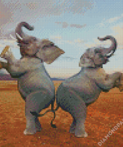 Funny Elephants Dancing Diamond Painting