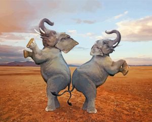 Funny Elephants Dancing Diamond Painting