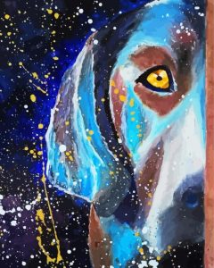 Half Dog Face Splatter Diamond Painting