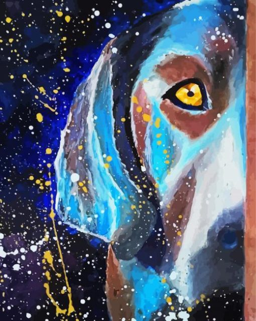 Half Dog Face Splatter Diamond Painting