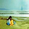 Lonely Woman Sitting On Beach Diamond Painting