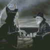 Monochrome Terry Pratchett Diamond Painting