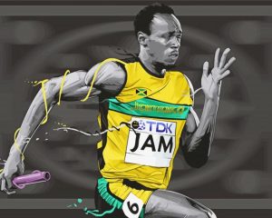 Monochrome Usain Bolt Diamond Painting