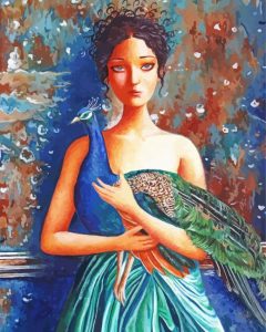 Peacock Woman Diamond Painting