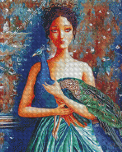 Peacock Woman Diamond Painting