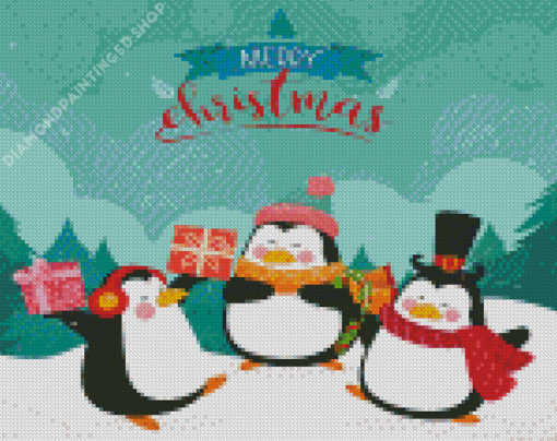 Penguin Christmas Diamond Painting