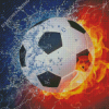 Soccer Ball On Fire Diamond Painting