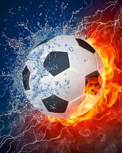 Soccer Ball On Fire Diamond Painting