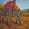 Soldiers With Confederate Flag Diamond Painting