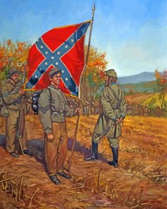 Soldiers With Confederate Flag Diamond Painting