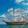 Tall Ship Sailing Diamond Painting