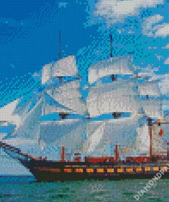 Tall Ship Sailing Diamond Painting