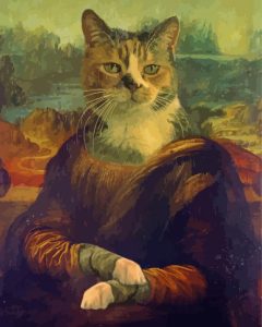 Vintage Cat Mona Lisa Diamond Painting