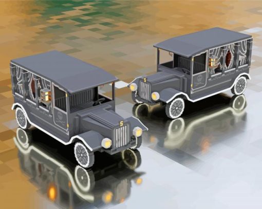 Vintage Hearse Cars Diamond Painting