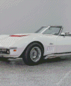 White Chevrolet 69 Corvette Diamond Painting