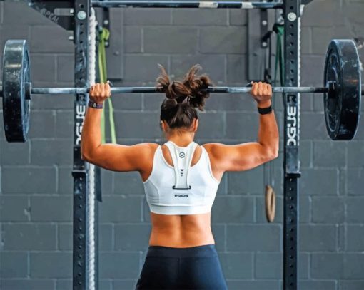 Woman Doing Weight Lifting Diamond Painting