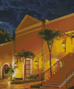 Yellow Buildings Hacienda Diamond Painting