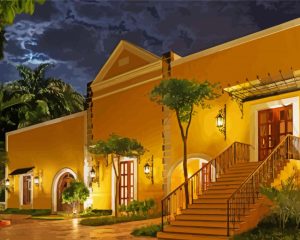 Yellow Buildings Hacienda Diamond Painting