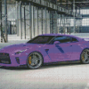 2018 Nissan GTR Dark Purple Diamond Painting