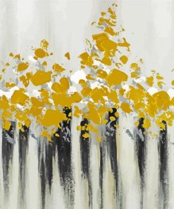 Abstract Black And Gold Flowers Diamond Painting