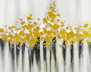 Abstract Black And Gold Flowers Diamond Painting