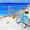 Beach Scene With Blue Bicycle Diamond Painting