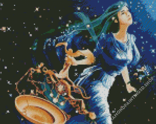 Beautiful Blue Girl Diamond Painting