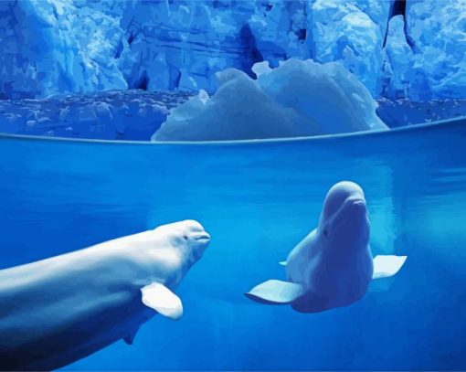 Beluga Whales Underwater Diamond Painting