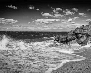 Black And White Beach Diamond Painting