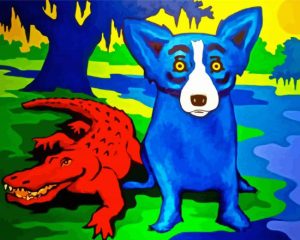 Blue Dog Diamond Painting