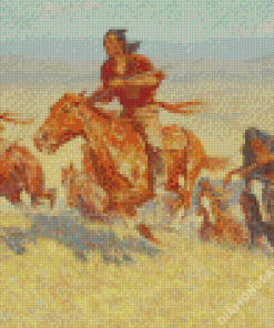 Buffalo Runners Big Horn Basin By Frederic Remington Diamond Painting