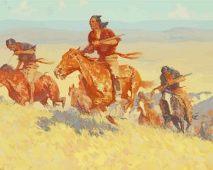 Buffalo Runners Big Horn Basin By Frederic Remington Diamond Painting