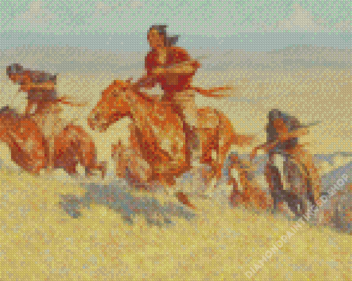 Buffalo Runners Big Horn Basin By Frederic Remington Diamond Painting