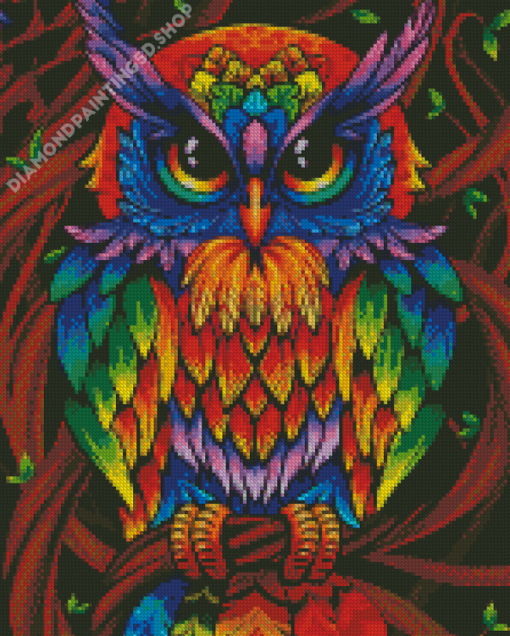 Colorful Mandala Owl Diamond Painting