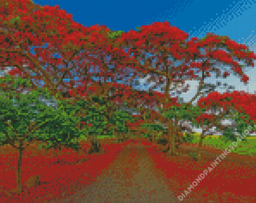 Flamboyant Trees Diamond Painting