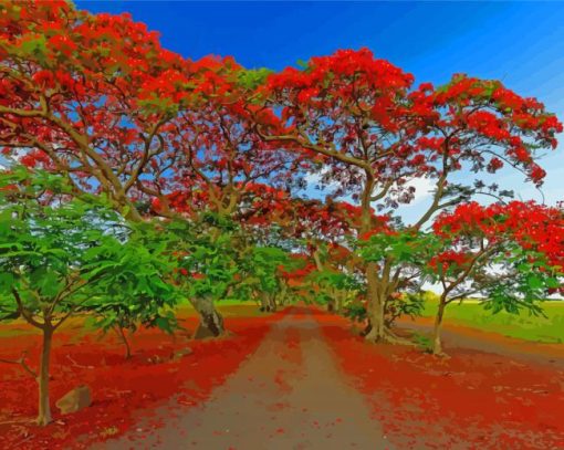 Flamboyant Trees Diamond Painting