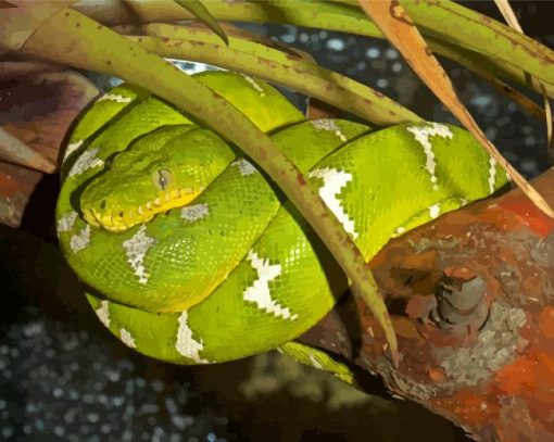 Green Emerald Snake Diamond Painting