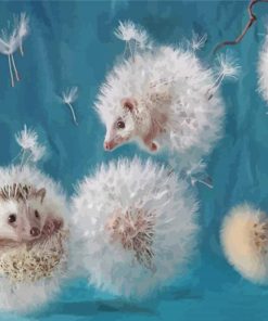 Hedgehogs Dandelions Diamond Painting