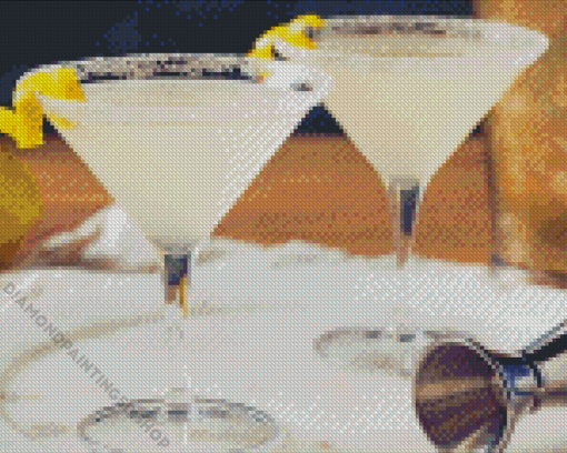 Lemon Drop Cocktail Drinks Diamond Painting
