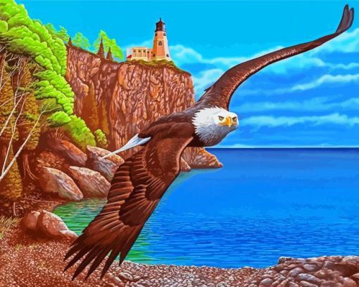 Lighthouse Eagle Diamond Painting