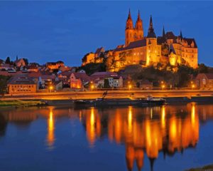 meissen Albrechtsburg Castle At Night Diamond Painting