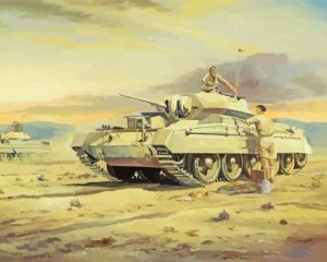 Military Tanks In The Desert War Diamond Painting