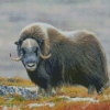 Muskox In The Mountains Diamond Painting