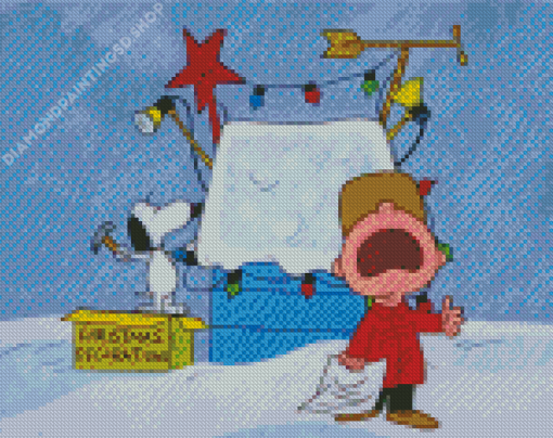 Peanuts Christmas Cartoon Characters Diamond Painting