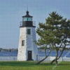 RI Lighthouse Newport Harbor Diamond Painting