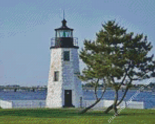 RI Lighthouse Newport Harbor Diamond Painting