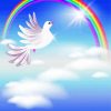 Rainbow And White Dove Bird Diamond Painting